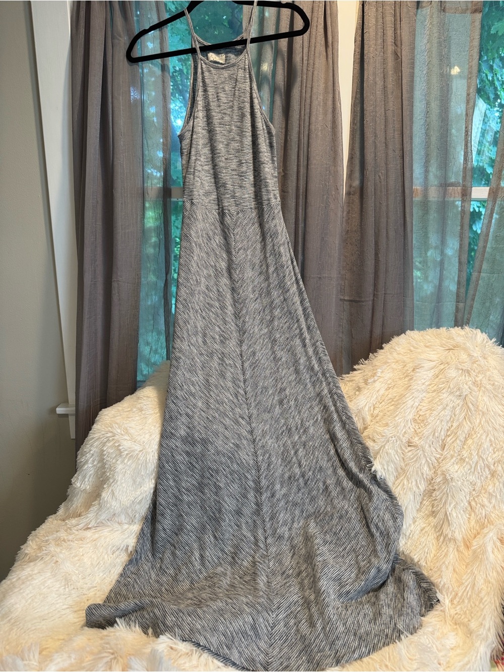 Lou & Grey Heathered Gray Maxi Halter Dress